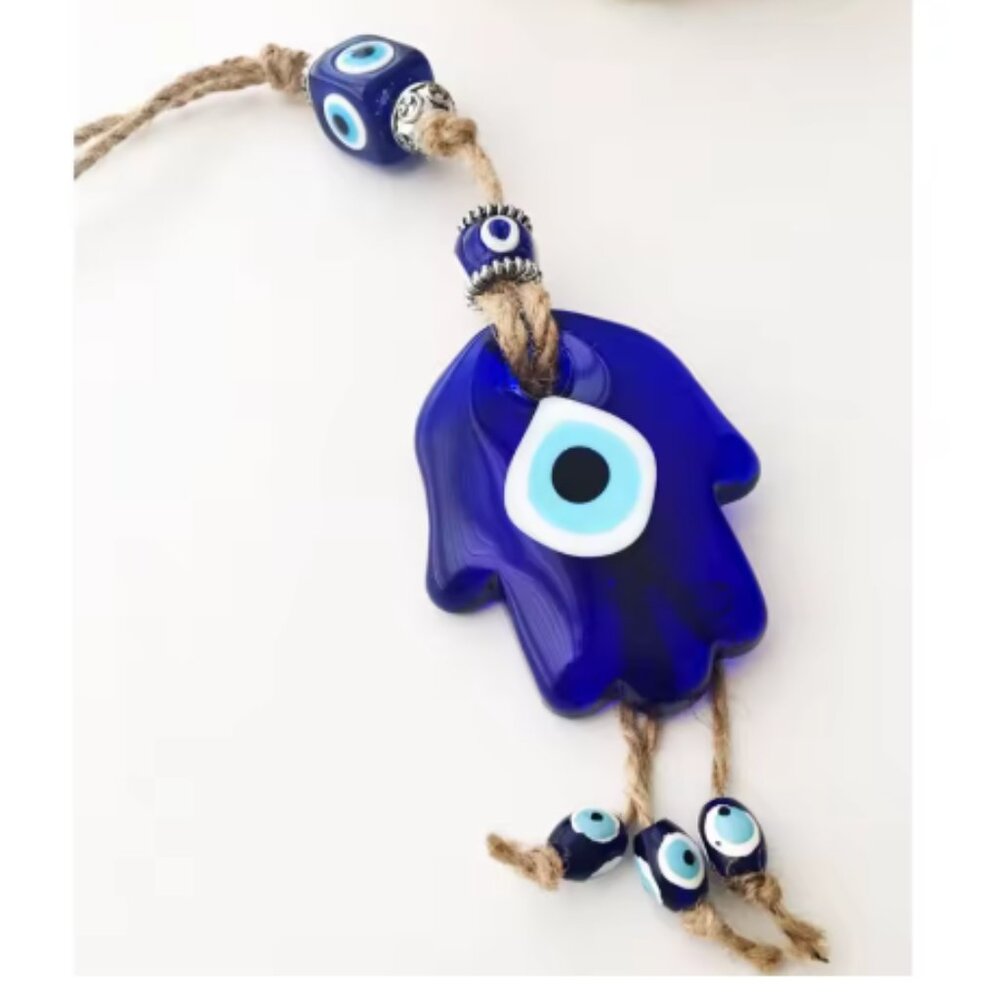 Blue Evil Eye Wall Hanging Hamsa Decoration for Home or Car NEW